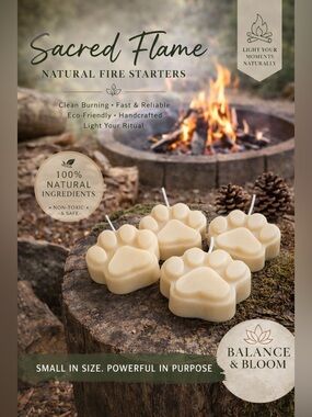 Sacred Flame Natural Fire Starters | Clean Burning | Eco-Friendly 4pk